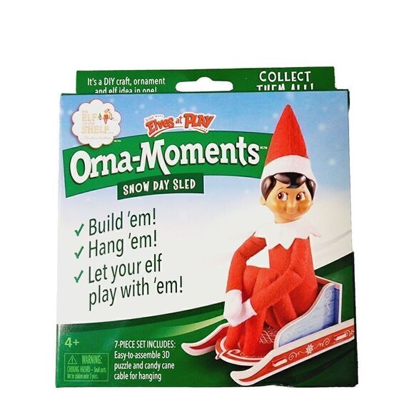 Elf on the Shelf Elves at Play OrnaMoments Christmas Scooter Wagon Sled Lot of 3 - Picture 5 of 8